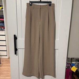 Abercrombie & Fitch Wide-Leg Tan Trousers pleated 10 long tall